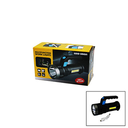 2IN1 3W - 10COB LED EL FENERİ USB ŞARJLI (5042)