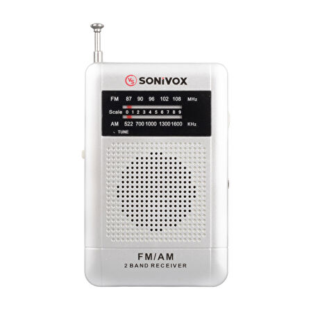 GÜMÜŞ RENK CEP TİPİ ANALOG FM RADYO VS-R115 (5042)