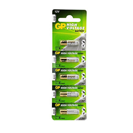 GP 27A 12V İNCE ALARM PİLİ 5Lİ PAKET (5042)