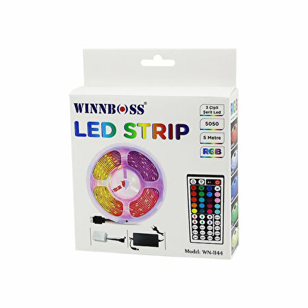 RGB 3ÇİP KUMANDALI ŞERİT LED 5MT (5042)