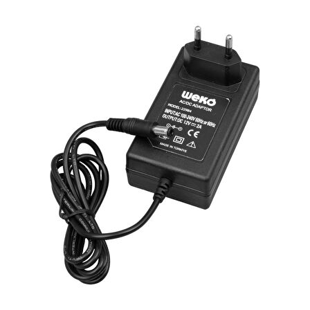 12 VOLT - 2 AMPER 5.5*2.1 UÇLU PLASTİK KASA PRİZ TİPİ ADAPTÖR (5042)