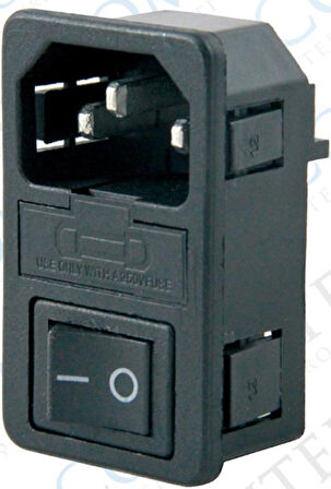C14 POWER SOKET ERKEK ANAHTARLI+FUSELİ KULAKSIZ AS-10 (IC-214A) (5042)