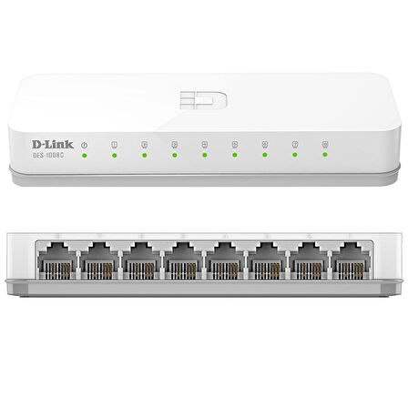 D-LINK DES-1008C 10/100 MBPS 8 PORT ETHERNET SWITCH (5042)