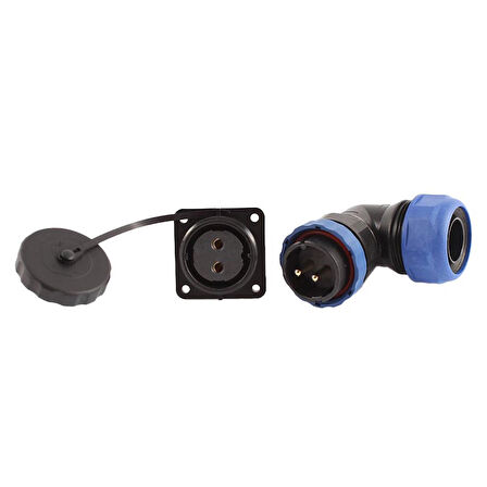 SD28 SU GEÇİRMEZ 2 PİN 28 MM YUVARLAK KONNEKTÖR (90° DİRSEK) (5042)