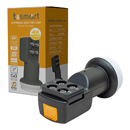 TSMART ULTRA HD 4K UNIVERSAL QUATTRO SANTRAL DÖRTLÜ LNB 0.1DB (5042)