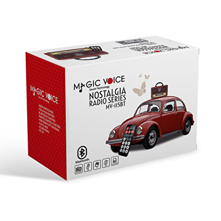 MAGICVOICE MV-115BT USB/SD/FM/BLUETOOTH DESTEKLİ NOSTALJİK RADYO (5042)