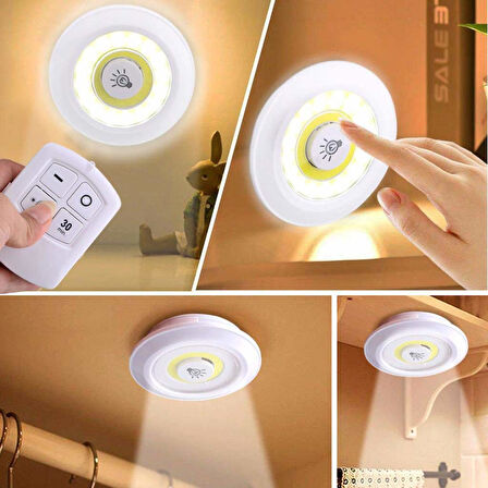 Uzaktan Kumandalı Yapışkanlı Led Spot Lamba (5042)