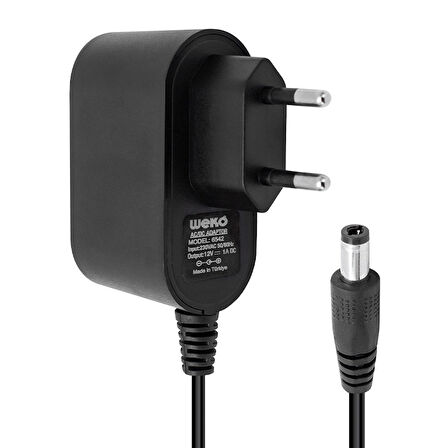 12 VOLT - 1 AMPER 5.5*2.5 UÇLU PLASTİK KASA PRİZ TİP ADAPTÖR KUTULU YERLİ ÜRETİM (5042)