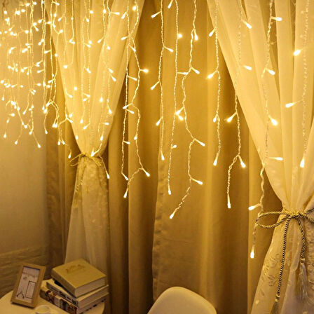 8 Fonksiyonlu 16 Saçaklı Perde Led 3 x 1 (Günışığı) (5042)