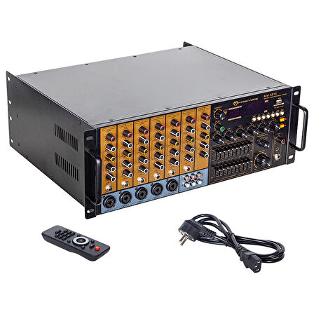 MAGICVOICE MV-1213 KÜP MİXER ANFİ USB BT UK RMS100W  MAX 800W 6 ZON+99DSP+4-16-70-100V TRAFOLU (5042)