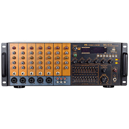 MAGICVOICE MV-1213 KÜP MİXER ANFİ USB BT UK RMS100W  MAX 800W 6 ZON+99DSP+4-16-70-100V TRAFOLU (5042)