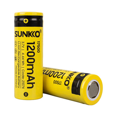 SUNKKO 3.7 VOLT 1200 MAH 17500 ŞARJ EDİLEBİLİR PİL  (TEKLİ) (5042)
