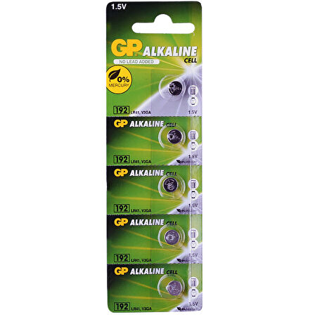 GP 192 1.5 VOLT LR 41 ALKALİN DÜĞME PİL 5Lİ PAKET FİYAT (5042)