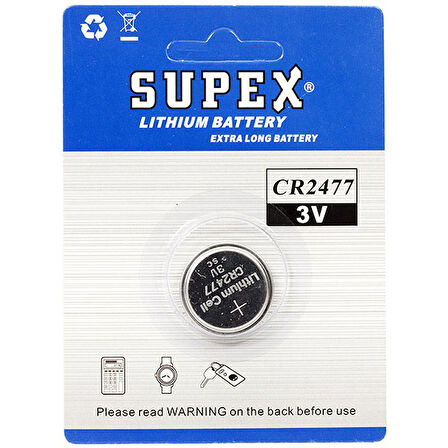 SUPEX CR2477 3V LİTYUM PİL TEKLİ (5042)