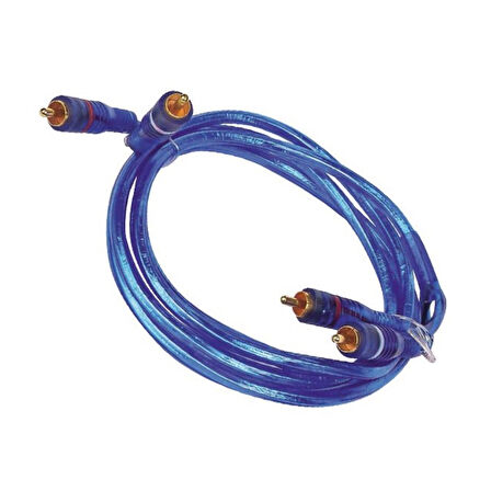 2 RCA + 2 RCA 1.8 METRE MAVİ ŞEFFAF KABLO (5042)
