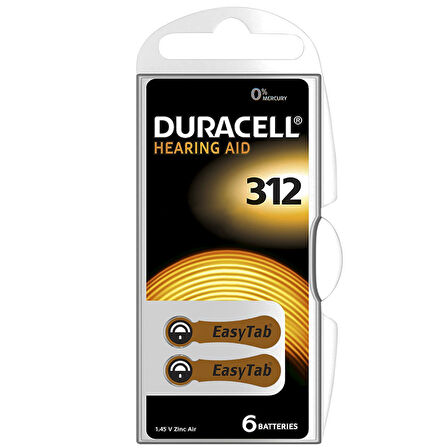 DURACELL 312 NO KULAKLIK PİLİ 6LI PAKET (5042)