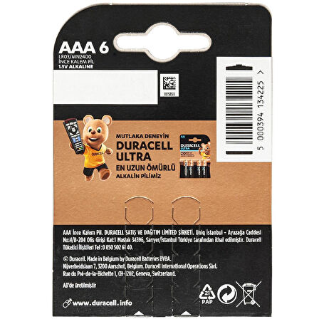 DURACELL AAA İNCE PİL (6LI) PAKET FİYAT (5042)