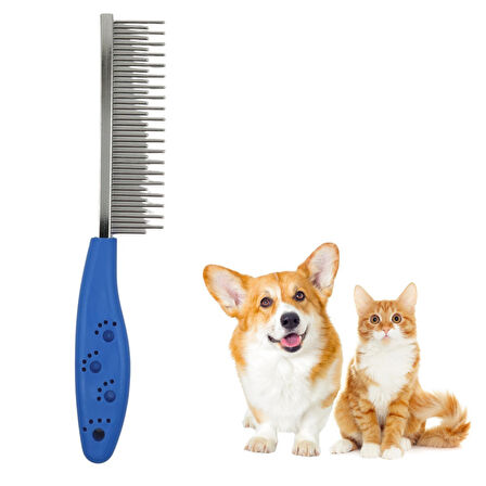 Tüy Açıcı Kedi Köpek Tarağı Tek Taraflı Metal Dişli Evcil Hayvan Bakım Fırçası (5042)