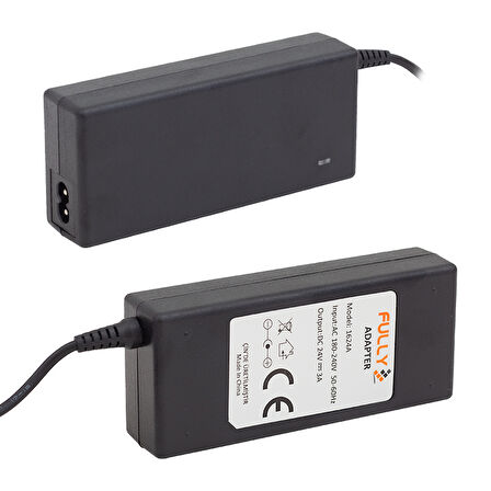 FULLY O-1624A 24 VOLT - 3 AMPER PLASTİK KASA MASAÜSTÜ ADAPTÖR 5.5*2.5 UÇ (5042)