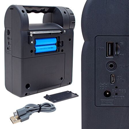 USB/SD/FM/BLUETOOTH DESTEKLİ FENERLİ TAŞINABİLİR HOPARLÖR FP-26 (5042)