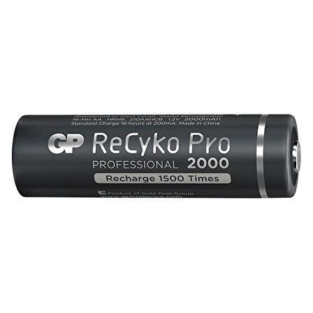 GP RECYKO PRO AA 2000 MAH ŞARJLI 4LÜ PİL GP210AAHCB-2EB4 (GPRHC212B309) (5042)