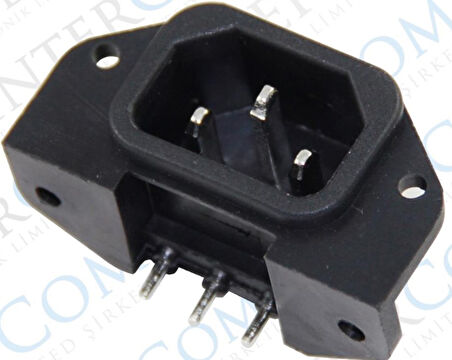 C14 POWER SOKET ERKEK KULAKLI 90C PCB (IC-212C) (5042)
