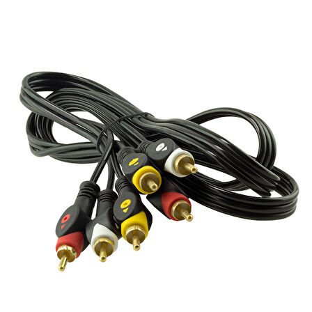 3 RCA + 3 RCA 1.5 METRE KABLO  POŞETLİ (5042)
