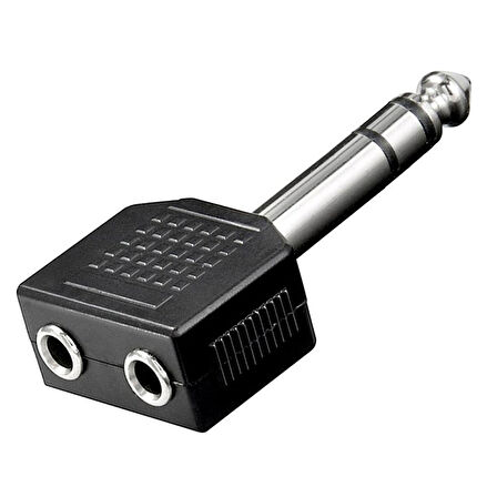 6.3 MM STEREO ERKEK / 3.5 MM ST X 2 DİŞİ ÇEVİRİCİ JACK (5042)