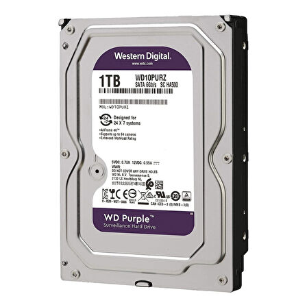 WESTERN DIGITAL PURPLE WD10PURZ 1 TB SATA 6GB/S 7/24 GÜVENLİK HARDDISK (5042)