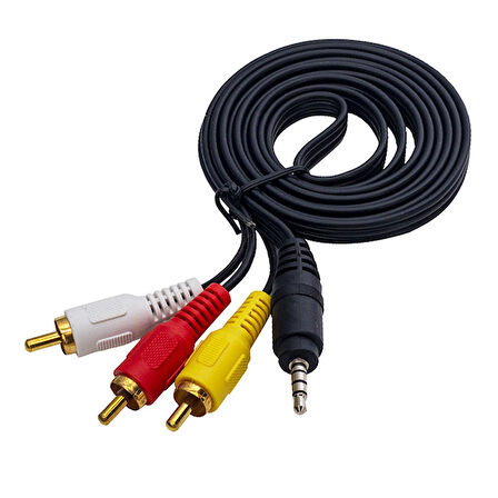 DİSCMAN KABLOSU 1.5 METRE (3.5MM STEREO 3 BOĞUMLU - 3RCA KABLO) (5042)