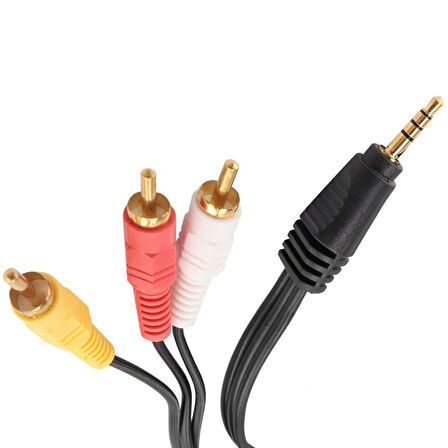DİSCMAN KABLOSU 1.5 METRE (3.5MM STEREO 3 BOĞUMLU - 3RCA KABLO) (5042)