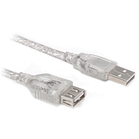 USB UZATMA KABLOSU 3 METRE ŞEFFAF (5042)