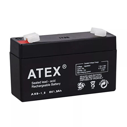 AKÜ 6 VOLT 1.3 AMPER ATEX AKÜ ( 98 X 25 X 52 MM ) (5042)