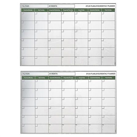 Manyetik Yapışkanlı Bir Aylık Program Planlayıcı Takvim 85x56 cm (5042)
