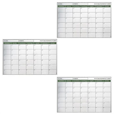 Manyetik Yapışkanlı Bir Aylık Program Planlayıcı Takvim 85x56 cm (5042)