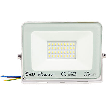 30 WATT - 220 VOLT 6500K IP65 150* IŞIK AÇISI BEYAZ SLİM KASA LED PROJEKTÖR (5042)