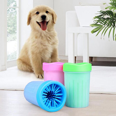 Silikon Jel Fırçalı Kedi Köpek Pati Ayak Temizleme Kovası Büyük (5042)