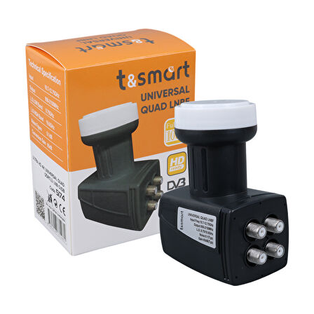 TSMART 0.1DB ULTRA HD 4K UNIVERSAL QUAD DÖRT ÇIKIŞLI LNB (5042)
