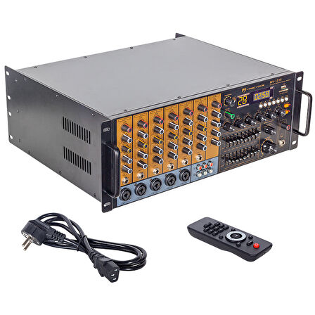 MAGICVOICE MV-1215 KÜP MİXER ANFİ USB BT UK RMS200W MAX 1600W 6 ZON +99DSP+4-16 70 100 V TRAFOLU (5042)