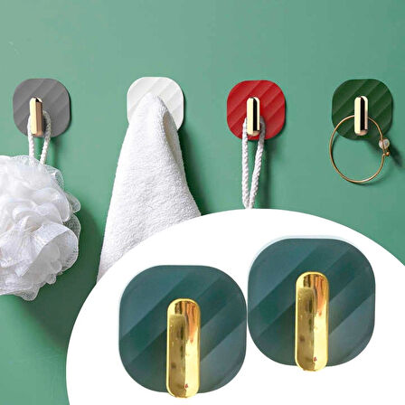2li Yapışkanlı Retro Askılık Dolap Kapak Kulpu Yeşil (5042)