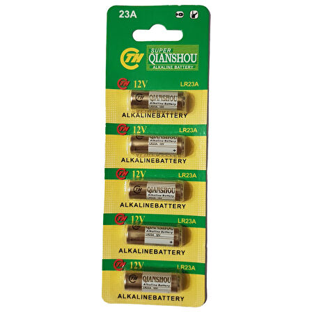 QIANSHOU LR23A 12 VOLT KALIN 23A ALARM PİLİ 5Lİ PAKET (5042)