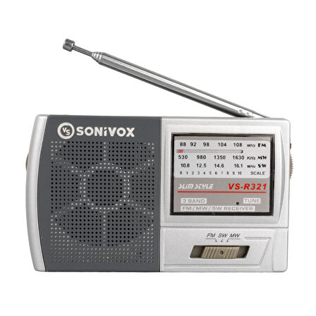 GÜMÜŞ RENK CEP TİPİ ANALOG FM RADYO VS-R321 (5042)
