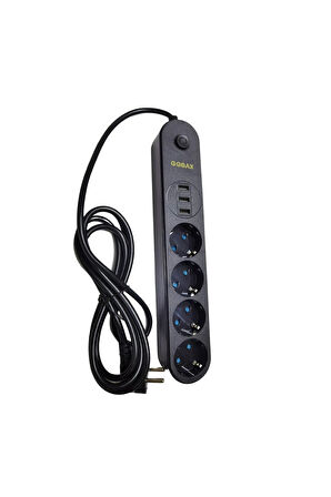 Termal Akım Korumalı Grup Priz Ve 3 lü Usb Şarj Aleti (5042)