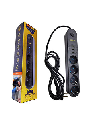 Termal Akım Korumalı Grup Priz Ve 3 lü Usb Şarj Aleti (5042)