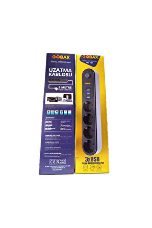 Termal Akım Korumalı Grup Priz Ve 3 lü Usb Şarj Aleti (5042)