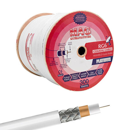 MAG PLATINUM RG6/U4 TRISHIELD 64 TEL ANTEN KABLOSU (300 METRE) (5042)