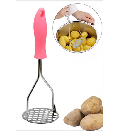 RENKLİ SAPLI METAL PATATES EZİCİ (5042)