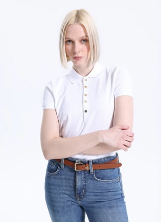 Lauren Ralph Lauren Beyaz Kadın Polo T-Shirt 200679219