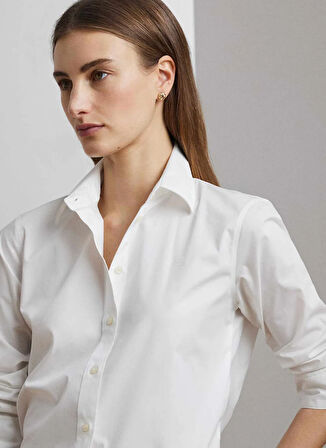 Lauren Ralph Lauren Normal Gömlek Yaka Beyaz Kadın Gömlek 200684553