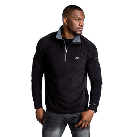 Trespass MAFLMFN10001 Blackford Male Microfleece AT100 Black Erkek Polar